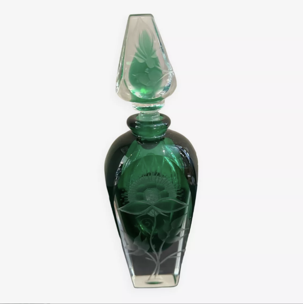 Petit Flacon En Cristal Gravé Baccarat - Vers 1900 - Objet Décoratif Vitrine